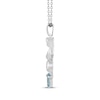 Thumbnail Image 2 of Marquise-Cut Swiss Blue Topaz & White Lab-Created Sapphire Mermaid Necklace Sterling Silver 18&quot;