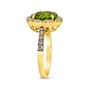 Thumbnail Image 2 of Le Vian Oval-Cut Peridot Ring 1/2 ct tw Diamonds 14K Honey Gold