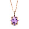 Thumbnail Image 1 of Le Vian Venetian Color on Color Amethyst & Pink Sapphire Necklace 1/3 ct tw Diamonds 14K Strawberry Gold 19&quot;