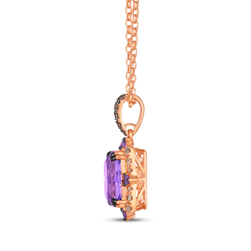 Main Image 2 of Le Vian Venetian Color on Color Amethyst & Pink Sapphire Necklace 1/3 ct tw Diamonds 14K Strawberry Gold 19&quot;