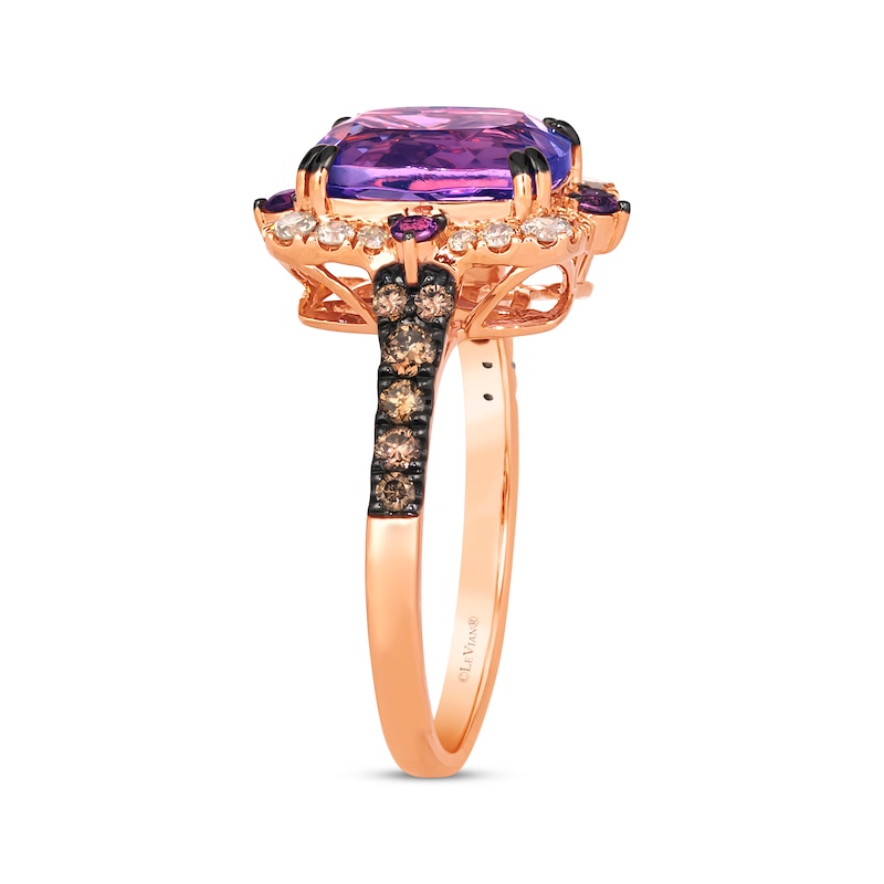 Le Vian Venetian Color on Color Amethyst & Pink Sapphire Ring 1/2 ct tw Diamonds 14K Strawberry Gold