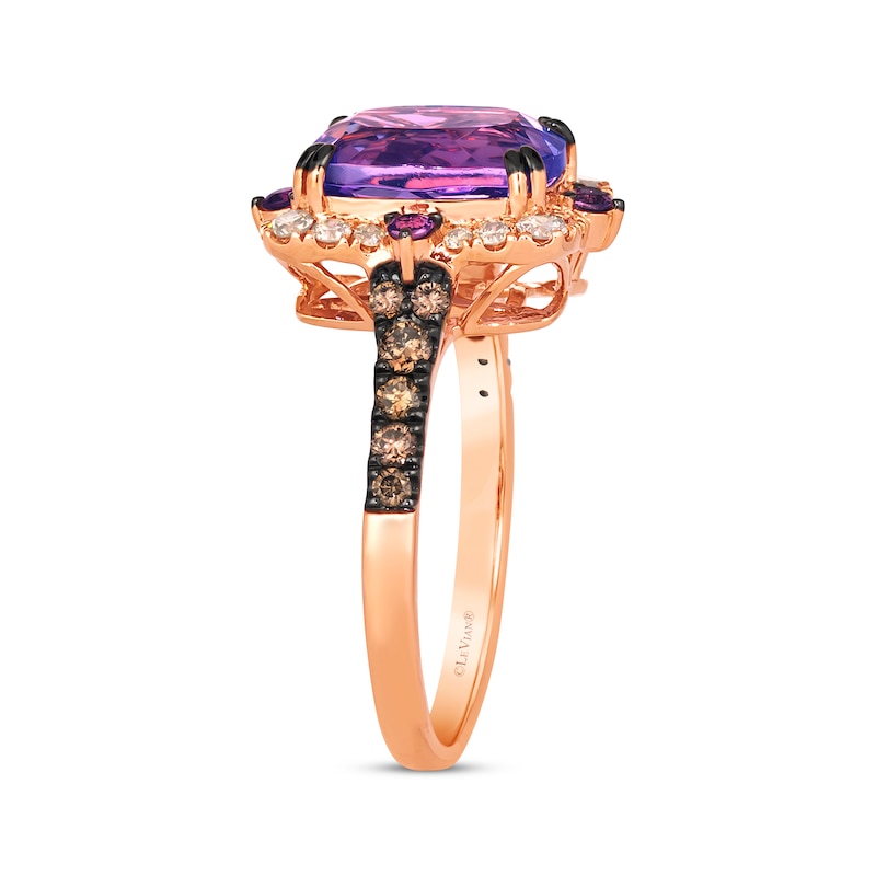 Main Image 2 of Le Vian Venetian Color on Color Amethyst & Pink Sapphire Ring 1/2 ct tw Diamonds 14K Strawberry Gold
