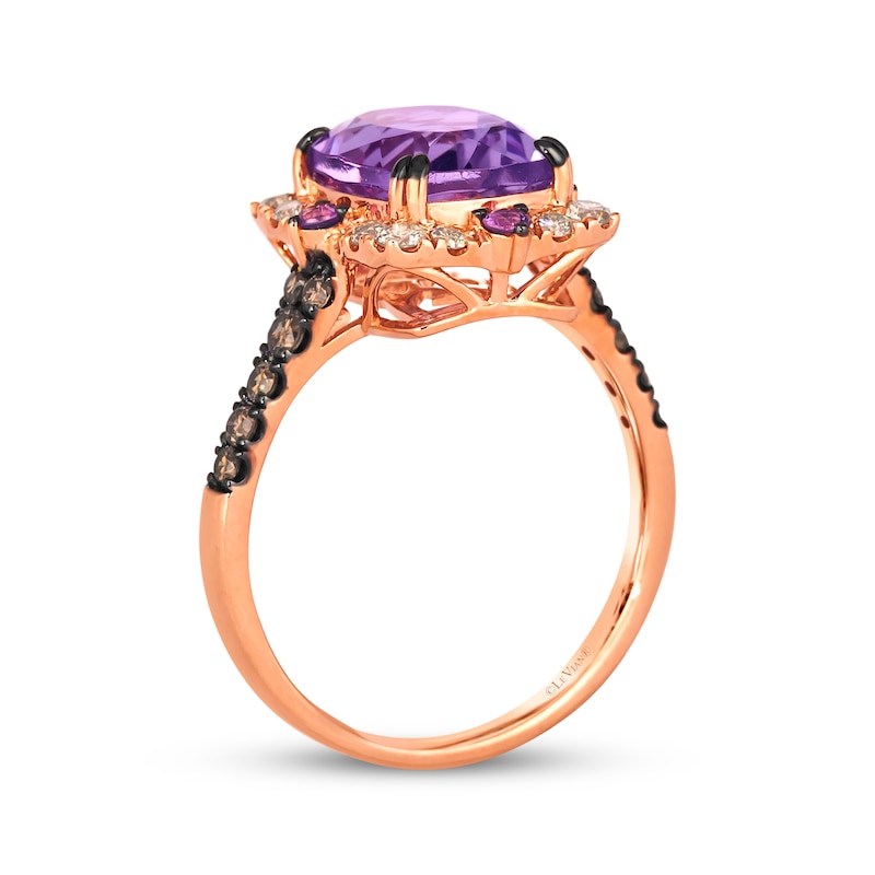Le Vian Venetian Color on Color Amethyst & Pink Sapphire Ring 1/2 ct tw Diamonds 14K Strawberry Gold