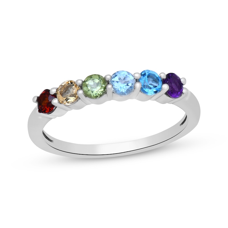 Main Image 1 of Multi-Gemstone Rainbow Ring Sterling Silver
