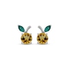 Thumbnail Image 2 of Round-Cut Citrine & Marquise-Cut Lab-Created Emerald Peach Earrings 18"