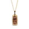 Thumbnail Image 1 of Le Vian Chocolate Quartz Necklace 1/4 ct tw Diamonds 14K Honey Gold 19&quot;