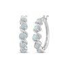 Thumbnail Image 1 of Lab-Created Opal & White Lab-Created Sapphire Swirl Hoop Earrings Sterling Silver