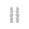 Thumbnail Image 2 of Lab-Created Opal & White Lab-Created Sapphire Swirl Hoop Earrings Sterling Silver