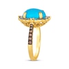 Thumbnail Image 2 of Le Vian Venetian Color on Color Oval-Cut Turquoise & Blue Sapphire Ring 1/3 ct tw Diamonds 14K Honey Gold