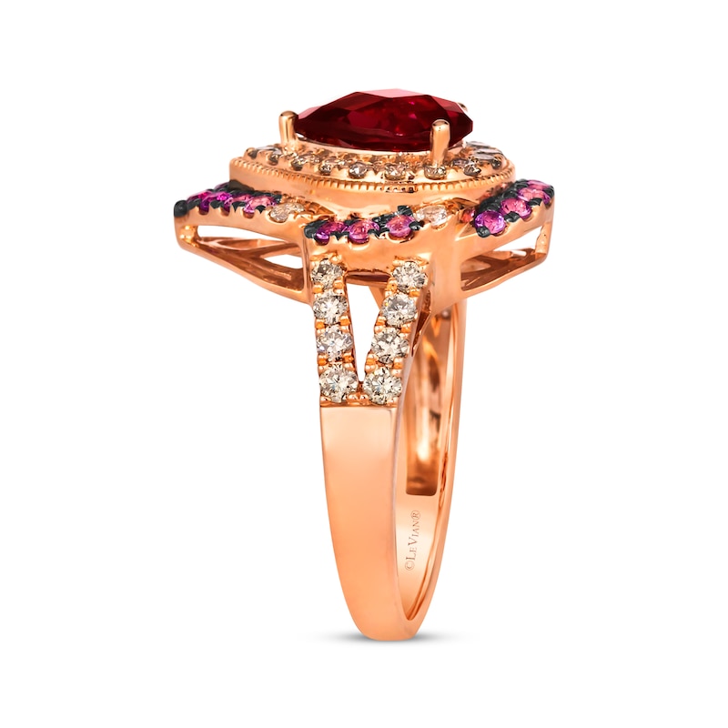 Main Image 2 of Le Vian Venetian Color on Color Rhodolite, Pink & White Sapphire Ring 5/8 ct tw Diamonds 14K Strawberry Gold