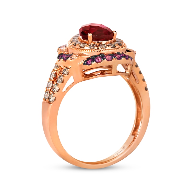 Main Image 3 of Le Vian Venetian Color on Color Rhodolite, Pink & White Sapphire Ring 5/8 ct tw Diamonds 14K Strawberry Gold