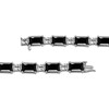 Thumbnail Image 3 of Octagon-Cut Black Onyx & Square-Cut White Lab-Created Sapphire Bracelet Sterling Silver 7.5&quot;