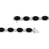 Thumbnail Image 3 of Oval-Cut Black Onyx & White Lab-Created Sapphire Bracelet Sterling Silver 7.5&quot;
