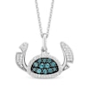 Thumbnail Image 1 of Disney Treasures Lilo & Stitch London Blue Topaz & Diamond Necklace 1/6 ct tw Sterling Silver 19&quot;