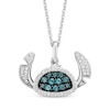 Thumbnail Image 0 of Disney Treasures Lilo & Stitch London Blue Topaz & Diamond Necklace 1/6 ct tw Sterling Silver 19"