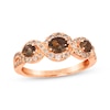 Thumbnail Image 1 of Le Vian Oval-Cut Chocolate Quartz Ring 3/8 ct tw Diamonds 14K Strawberry Gold
