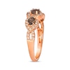 Thumbnail Image 1 of Le Vian Oval-Cut Chocolate Quartz Ring 3/8 ct tw Diamonds 14K Strawberry Gold