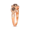 Thumbnail Image 2 of Le Vian Oval-Cut Chocolate Quartz Ring 3/8 ct tw Diamonds 14K Strawberry Gold