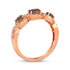 Thumbnail Image 2 of Le Vian Oval-Cut Chocolate Quartz Ring 3/8 ct tw Diamonds 14K Strawberry Gold