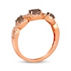 Thumbnail Image 3 of Le Vian Oval-Cut Chocolate Quartz Ring 3/8 ct tw Diamonds 14K Strawberry Gold