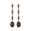 Thumbnail Image 1 of Le Vian Venetian Mosaic Oval-Cut Chocolate Quartz Drop Earrings 1/4 ct tw Diamonds 14K Honey Gold