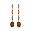 Thumbnail Image 2 of Le Vian Venetian Mosaic Oval-Cut Chocolate Quartz Drop Earrings 1/4 ct tw Diamonds 14K Honey Gold