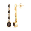 Thumbnail Image 3 of Le Vian Venetian Mosaic Oval-Cut Chocolate Quartz Drop Earrings 1/4 ct tw Diamonds 14K Honey Gold