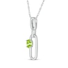 Thumbnail Image 2 of Oval-Cut Peridot Paperclip Drop Necklace Sterling Silver 18"