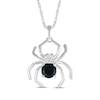 Thumbnail Image 1 of Black Spinel & White Lab-Created Sapphire Spider Necklace Sterling Silver 18&quot;