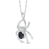 Thumbnail Image 2 of Black Spinel & White Lab-Created Sapphire Spider Necklace Sterling Silver 18&quot;