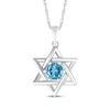 Thumbnail Image 1 of Swiss Blue Topaz Star of David Necklace Sterling Silver 18&quot;
