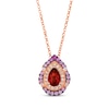 Thumbnail Image 1 of Le Vian Venetian Color on Color Ombré Garnet, Pink & White Sapphire Necklace 1/4 ct tw Diamonds 14K Strawberry Gold 19&quot;