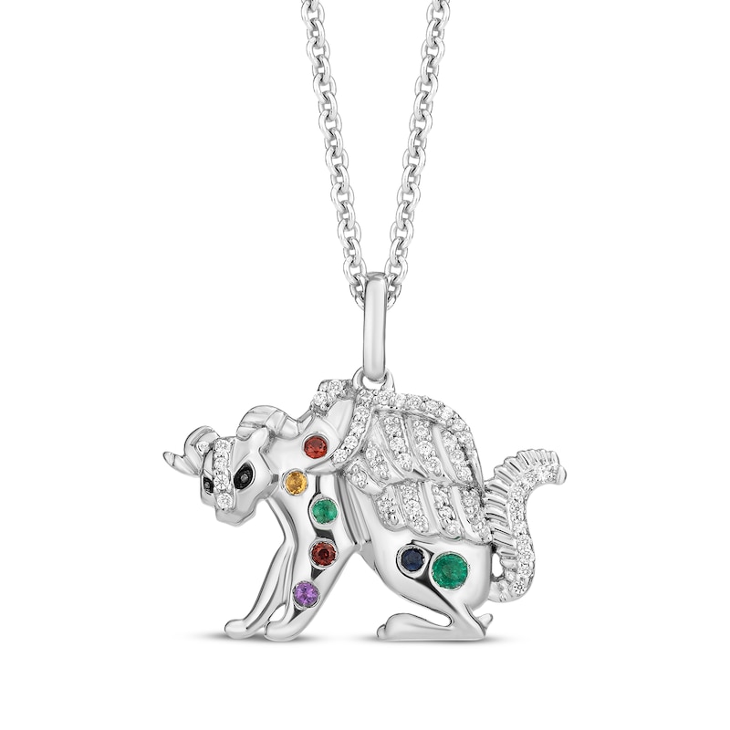 Disney Treasures Coco "Pepita" Multi-Gemstone & Diamond Necklace 1/10 ct tw Sterling Silver 19"