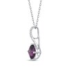 Thumbnail Image 1 of Cushion-Cut Rhodolite Garnet & Diamond Necklace 1/20 ct tw 10K White Gold 18"