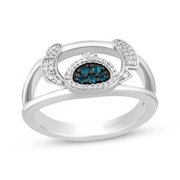 Disney Treasures Lilo & Stitch London Blue Topaz & Diamond Ring 1/15 ct tw Sterling Silver