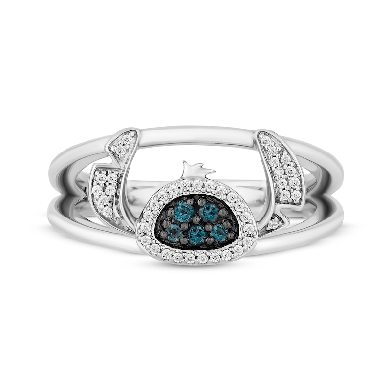 Disney Treasures Lilo & Stitch London Blue Topaz & Diamond Ring 1/15 ct tw Sterling Silver