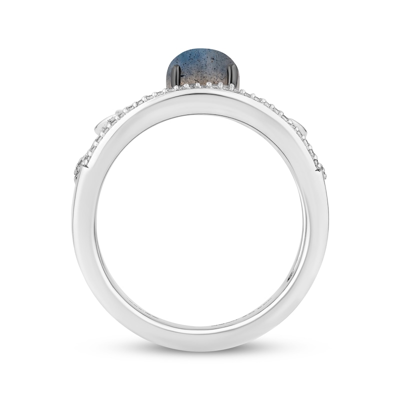 Main Image 3 of Disney Treasures The Lion King Oval-Cut Labradorite & Diamond Elephant Ring 1/6 ct tw Sterling Silver