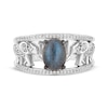 Thumbnail Image 3 of Disney Treasures The Lion King Oval-Cut Labradorite & Diamond Elephant Ring 1/6 ct tw Sterling Silver