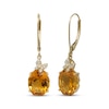Thumbnail Image 1 of Oval-Cut Citrine & Diamond Butterfly Drop Earrings 1/10 ct tw 10K Yellow Gold