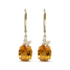 Thumbnail Image 2 of Oval-Cut Citrine & Diamond Butterfly Drop Earrings 1/10 ct tw 10K Yellow Gold