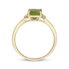 Thumbnail Image 2 of Emerald-Cut Peridot & Diamond Accent Ring 10K Yellow Gold