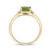 Thumbnail Image 3 of Emerald-Cut Peridot & Diamond Accent Ring 10K Yellow Gold