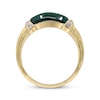 Thumbnail Image 2 of Rectangle-Cut Malachite & Diamond Ring 1/8 ct tw 10K Yellow Gold