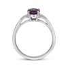 Thumbnail Image 3 of Oval-Cut Rhodolite Garnet & Diamond Ring 1/20 ct tw 10K White Gold