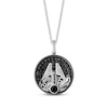 Thumbnail Image 0 of Star Wars Into the Galaxy Black Onyx & Diamond Accent Necklace Sterling Silver & Black Rhodium 18"