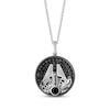Thumbnail Image 1 of Star Wars Into the Galaxy Black Onyx & Diamond Accent Necklace Sterling Silver & Black Rhodium 18&quot;