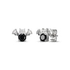 Thumbnail Image 0 of Black Agate & White Lab-Created Sapphire Bat Stud Earrings Sterling Silver