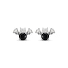 Thumbnail Image 1 of Black Agate & White Lab-Created Sapphire Bat Stud Earrings Sterling Silver