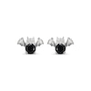 Thumbnail Image 2 of Black Agate & White Lab-Created Sapphire Bat Stud Earrings Sterling Silver