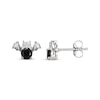 Thumbnail Image 2 of Black Agate & White Lab-Created Sapphire Bat Stud Earrings Sterling Silver